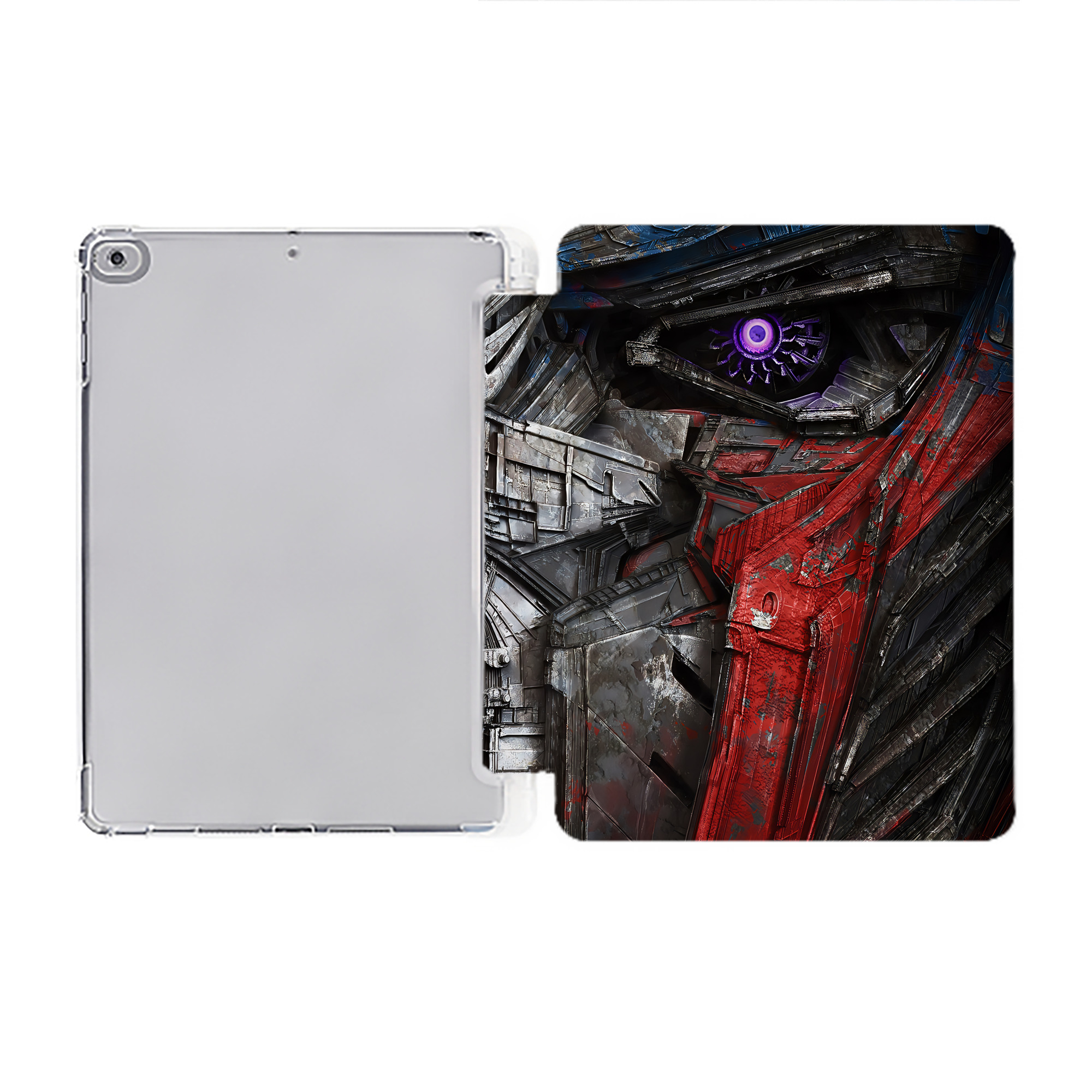 （画像用） Transformers トランスフォーマー IPad ケース ペン収納付き 三つ折りスタンド PUレザー×シリコン 対応機種9.5/10.5/10.9インチ